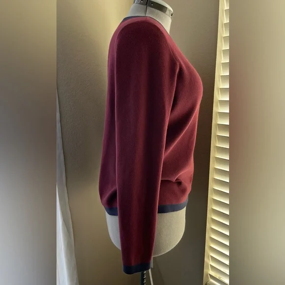 ANN TAYLOR, gold zipper front, cardigan. - Picture 3 of 12